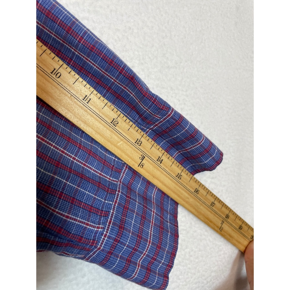 De Rotchild Button Down Shirt Dress Plaid 3/4 Sleeve‎ Pockets Womens 18W - Picture 9 of 10